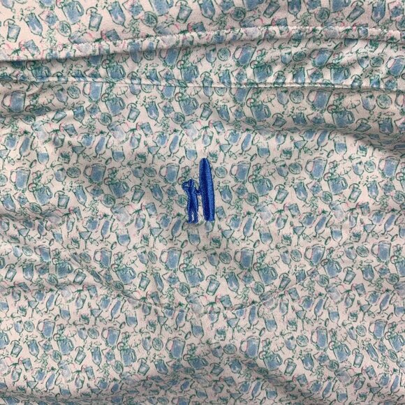 Johnnie-O Mens Shirt Large Malibu Blue Kilmer Polo Featherweight UPF50 Drinks - Picture 9 of 9